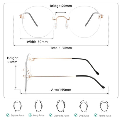 Round Blue Light Glasses Women Screwless Eyeglasses Frame Men 2025 New Women Round Denmark Korean Glasses Frame Vintage Eyewear