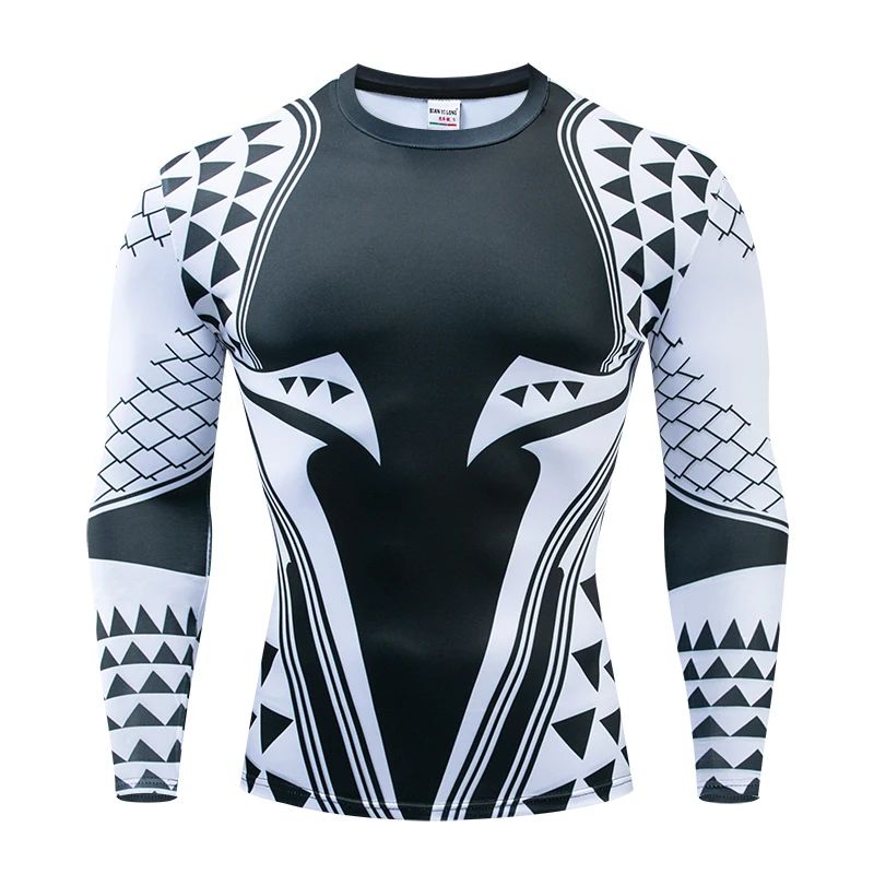 High-quality 3D Printed T shirts Men Compression Shirt Comic Cosplay Costume Halloween Clothing Long Sleeve Tops For Male