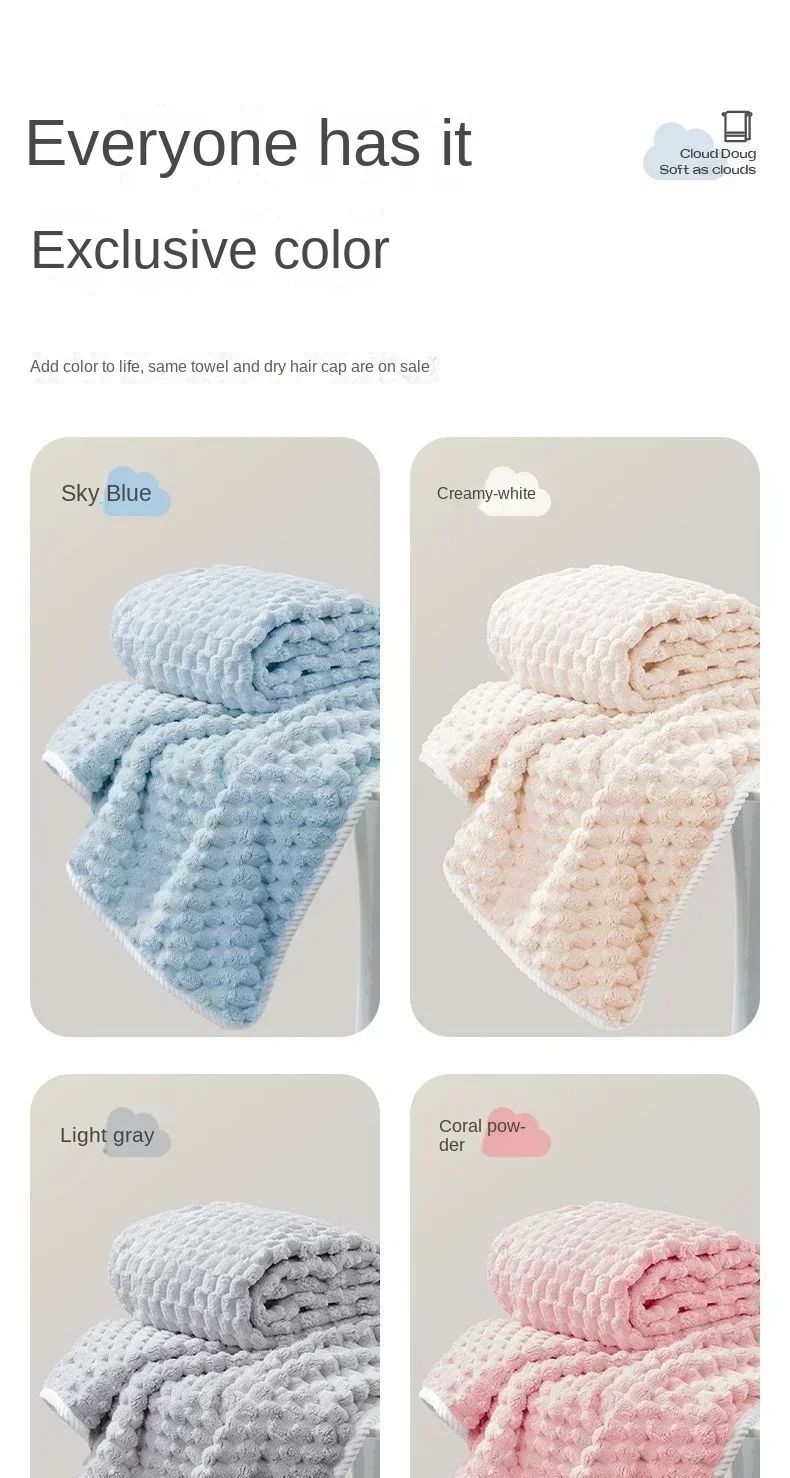 Super Soft and absorbs water and dries quickly,  It is softer than pure cotton and the towel?bath towel and hair dryer