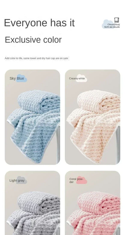 Super Soft and absorbs water and dries quickly,  It is softer than pure cotton and the towel?bath towel and hair dryer
