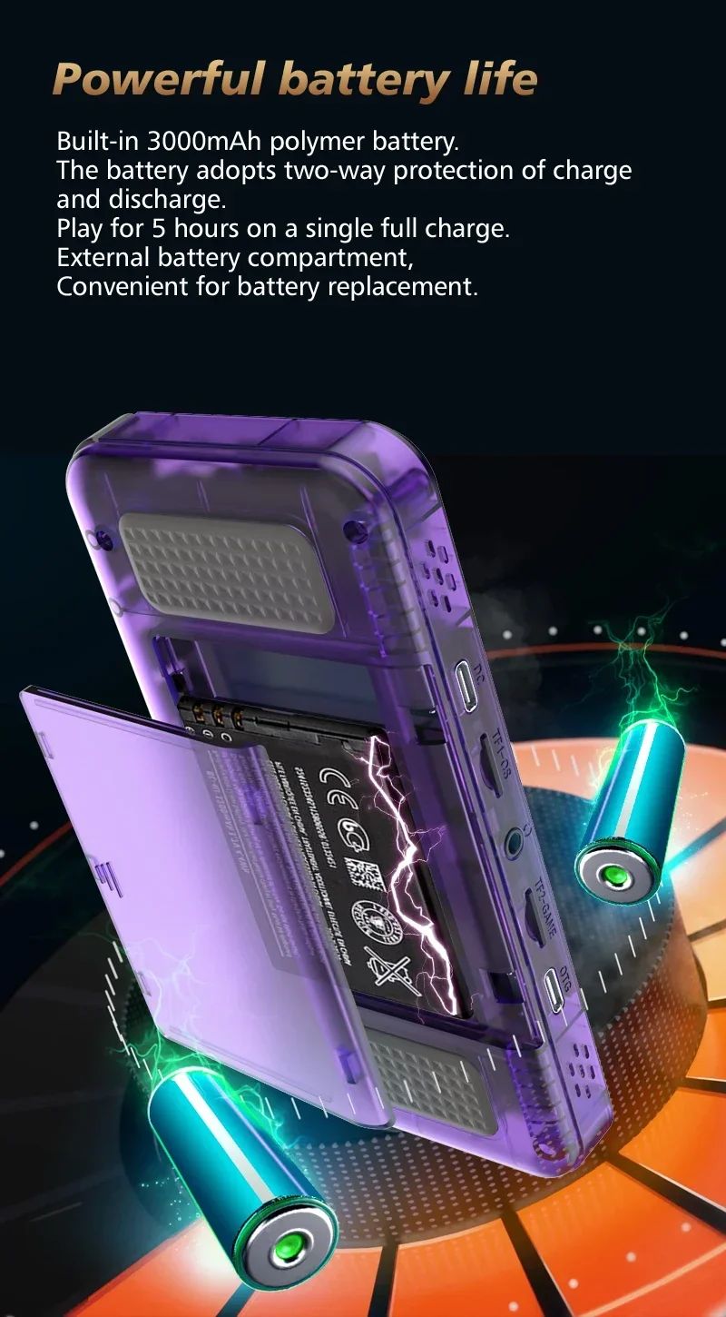 BOYHOM New Handheld Game Console 3.5-inch IPS Screen Linux RK3326 Retro Video Games Player 3000 mAh 64G