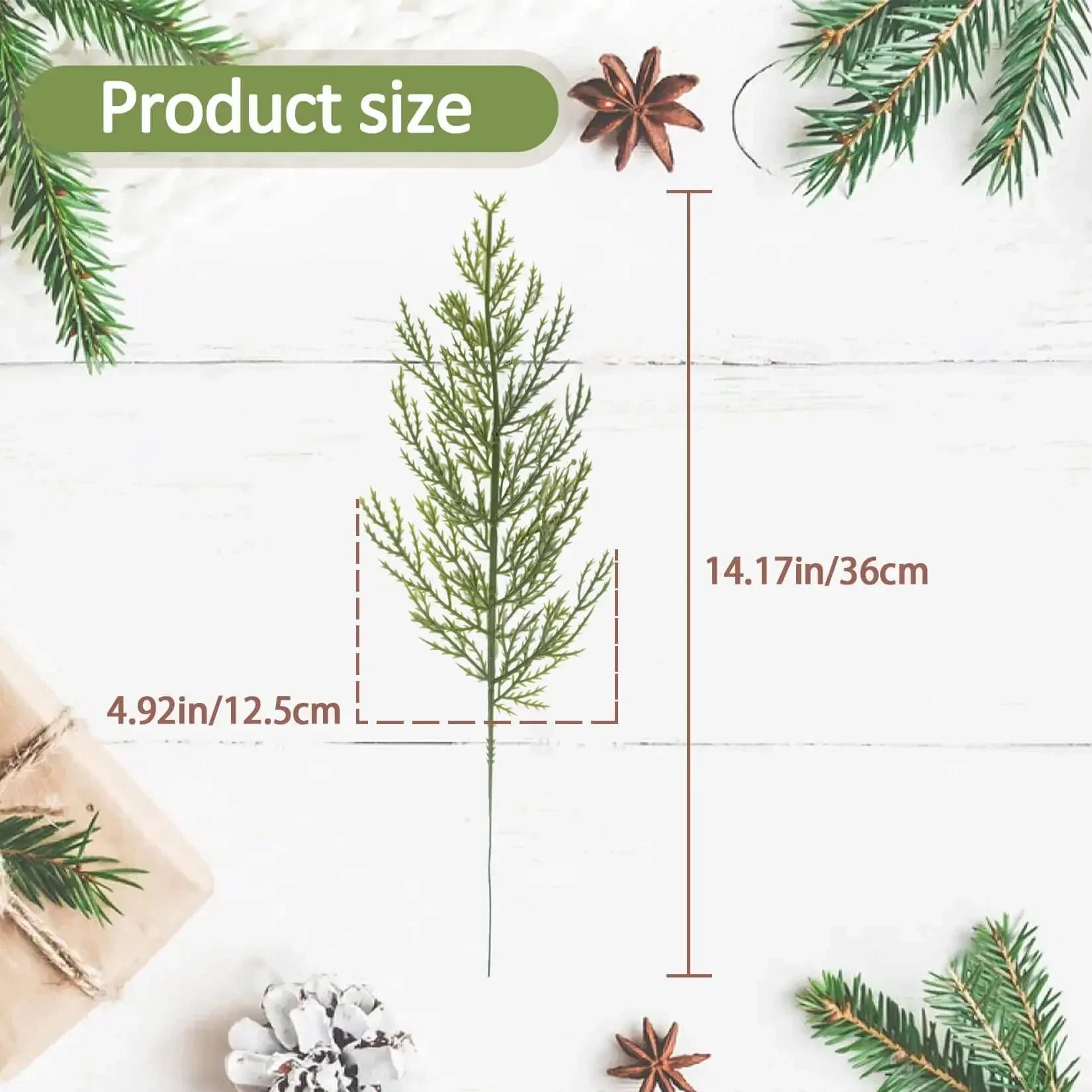 24pc Artificial Plants Pine Branches Evergreen Pines Leaves Sprigs Christmas Stem for DIY Wreath Gift Christmas Home Decorations