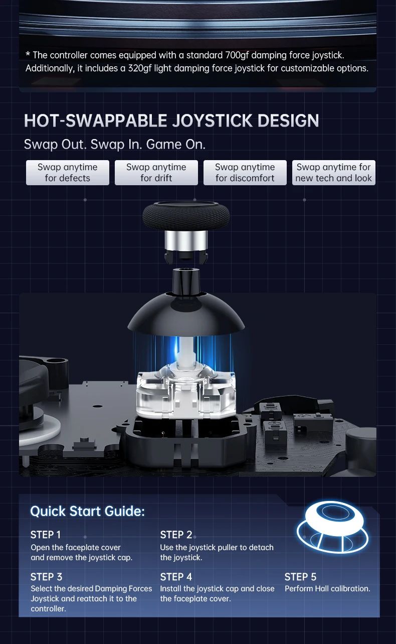 G6 Pro Tri Mode Gamepad Wireless Controller for PC Nintendo Switch 2 Hall Effect Joystick Polling Rate MACHENIKE Game Controller