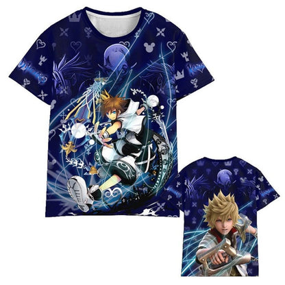 Hot Game Kingdom Hearts 3d Printed T-shirt Fashion Short sleeve Cosplay Street Style Tops Men Women Kids T shirt Size (100-6XL)