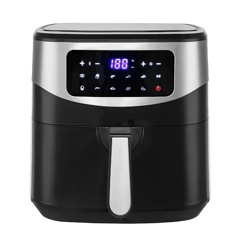 Atualizar Fritadeira Elétrica Doméstica de 1600W, 8L, com Painel Touch Screen, Capacidade para Pizza, Fritadeira sem Óleo e sem Sal, Panela Elétrica Touch Screen