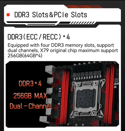 Combo Placa-mãe MACHINIST X79 Processador Intel Xeon E5 2650 V2 LGA 2011 CPU + Memória RAM DDR3 1*16GB Suporte Slot M.2 NVME