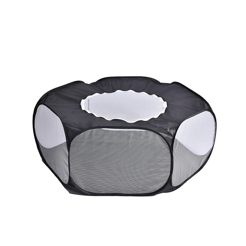 Cercado Portátil para Pequenos Animais Gaiola Transparente para Gatos e Cães Tenda Pet Cercadinho Dobrável Aberto Para Cães Hamsters Coelhos Porquinhos-da-Índia