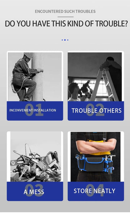 Hardware and electric Tool Bag Multifunction Oxford Cloth Thickened Maintenance Aerial Work Pocket Portable Tool Pocket Waistbag