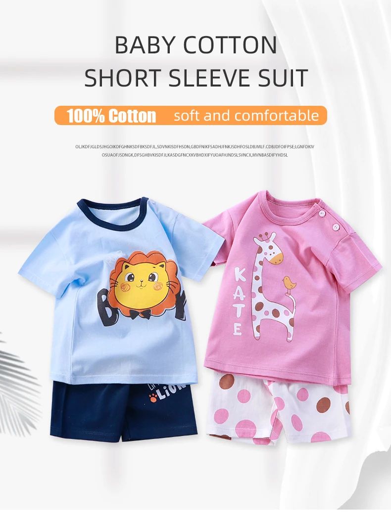 Conjuntos Infantis Mãe e Filhos Roupas Menino Menina Camiseta Shorts 2PÇS Verão Algodão Manga Curta Roupas de Bebê Infantil Terno