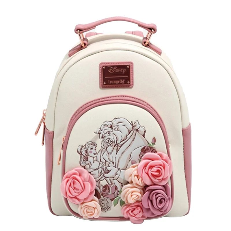 Nova carteira mochila mini Loungefly Disney A Bela e a Fera Bela Vitral Retrato