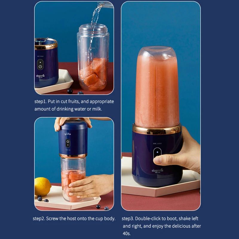 Liquidificadores Portáteis de Suco de Frutas Mini Garrafa Elétrica Pessoal de Verão para Casa USB 6 Lâminas Copo Espremedor Máquina para Cozinha
