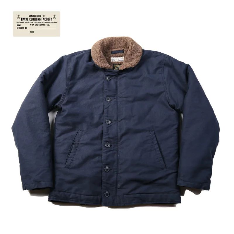 NON STOCK USN N-1 Deck Jacket Sherpa Lining Military Style Men Warm Coat 3 Colors