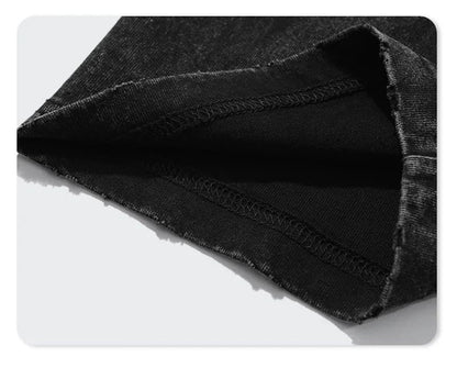 Spider Cat Graphic Printed T-Shirt High Street Streetwear T Shirt Vintage Washed Loose Oversize Tshirt Fashion Cotton Men Tees