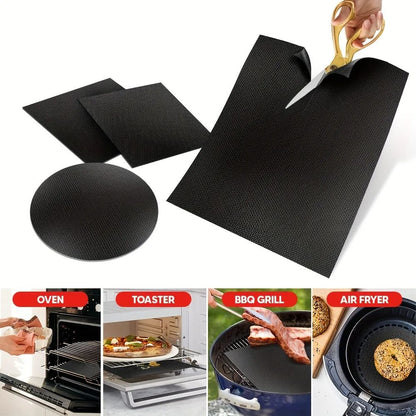 Outdoor Barbecue Mat Boxed Black BBQ Grill Mat Barbecue Baking Non Stick Pad Reusable Cooking Plate Party Mat Tools Accessorie
