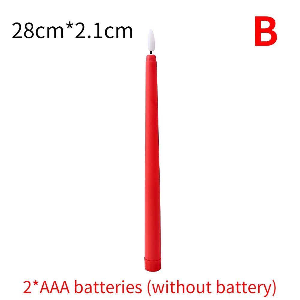 4/1PCS Long Christmas LED Candle Flameless Pointed Candle Light Battery Powered Church Flickering Candle Light Home Decoration