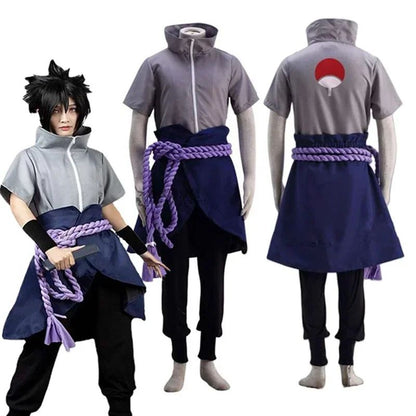 New Anime Uchiha Sasuke Cosplay Outfit Halloween  Party Role Play Uniform Comic Clothes Outfit