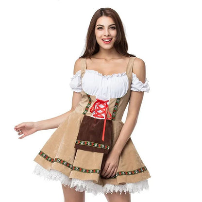 Couples Oktoberfest Costume Parade Tavern Bartender Waitress Outfit Cosplay Halloween Carnival Party Fancy Dress