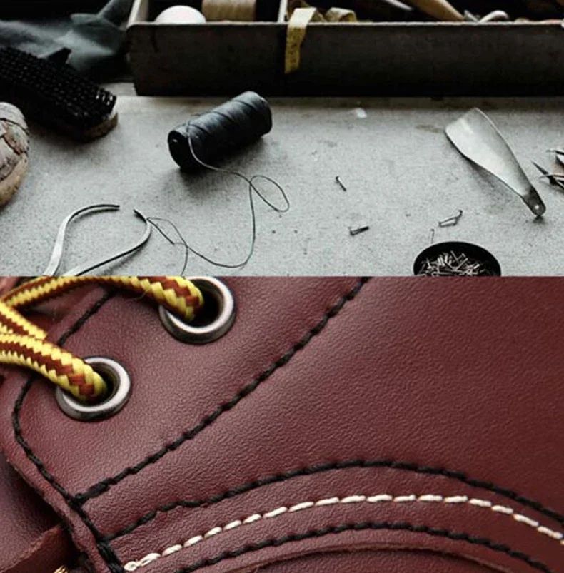 Winter Warm Men Boots Leather Mens Snow Boots with Fur Handmade Waterproof Male Ankle Boots No-slip High Top Male Work Shoes