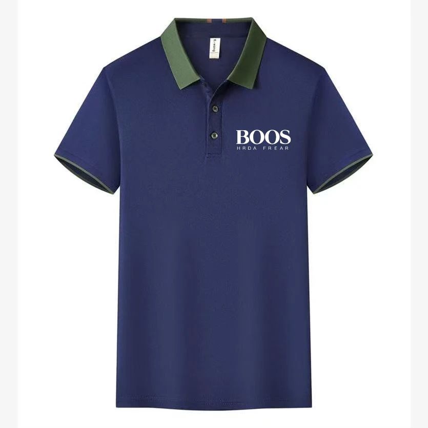 Men's New Embroidered Business Casual Short Sleeved Polo Shirt, Fashionable Short Sleeved Comfortable Breathable Top