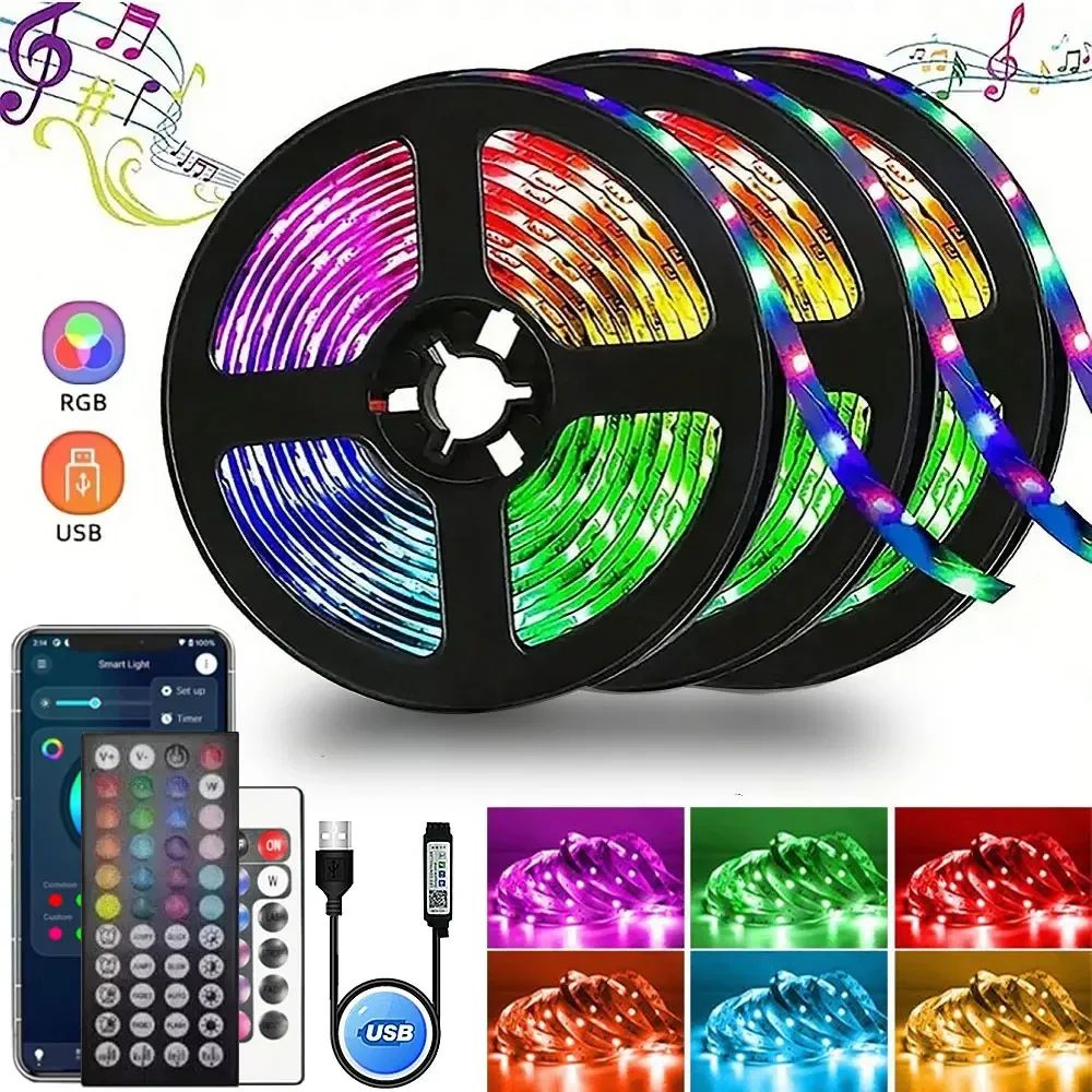 5V Usb Adhesive Rgb Led Light Strip Color Changing Ice String Christmas Lighting Led Tape 1M 15 M 20 Meter Tv Led Backlight Band