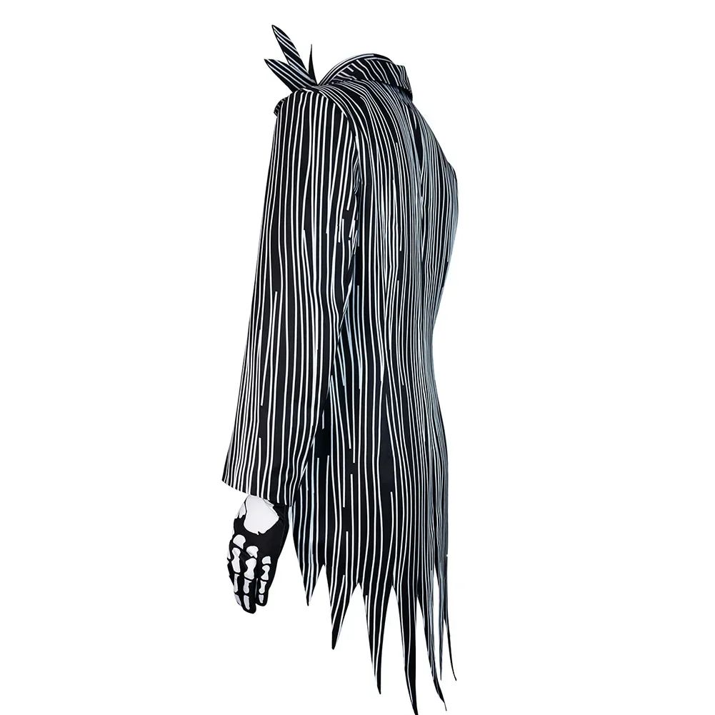 Jack Cosplay Skellington Cosplay Costume for Adult Men Fantasia Jacket Pants Outfit Man Halloween Carnival Party Disguise Suit