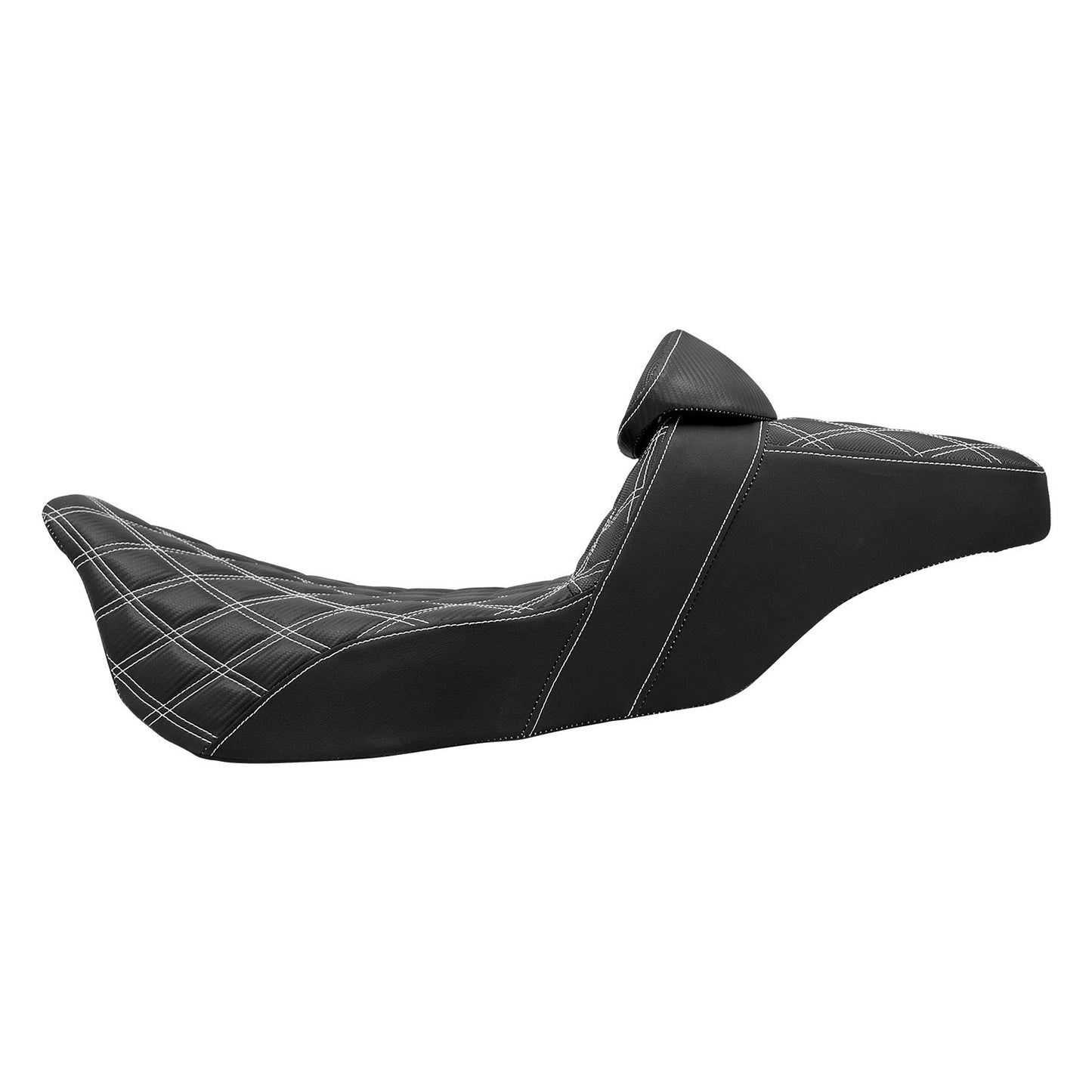 Almofada de Assento Duplo Dianteiro para Piloto Traseiro para Passageiro de Moto com Encosto para Harley Touring Road King FLTRX FLHTK Ultra 09-2023