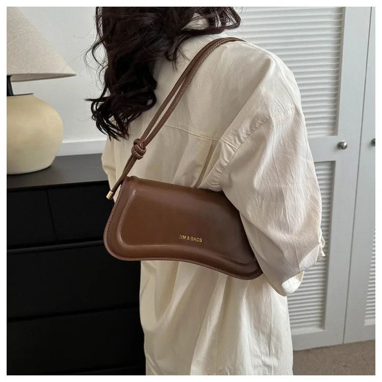 Ladies Shoulder Crossbody Bags PU Leather Women Underarm Bags Solid Color Small Top-handle Bags Purse Female Daily Handbags