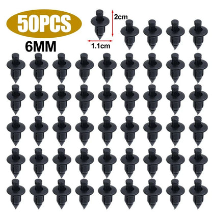 100/50pçs Rebites de Plástico para Carro Presilhas de Fixação para Painel de Carenagem 3 Tamanhos Mistos Pino de Pressão Fixador Automotivo 6mm 7mm 8mm Interior