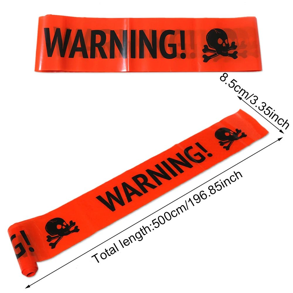 Runto 5M Halloween Warning Line Prop ,Happy Halloween Party Decoration ,Haunted House Horror Atmosphere Decoration Props