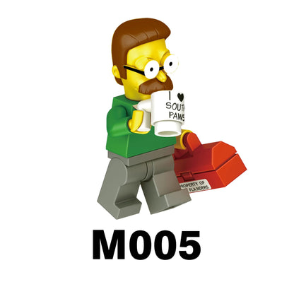 Blocos de Montar Desenho Animado Comédia Família Simpson Mini Bonecos Montáveis Blocos de Construção Brinquedos mold king boneco de ação