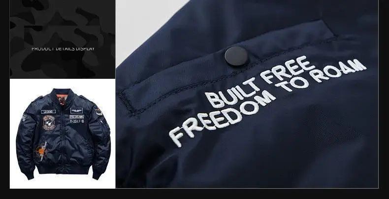 Winter Hip Hop Thick Warm Jacket Men High Quality Military Motorcycle Ma-1 Aviator Pilot Coats Male Baseball Bomber Jacket