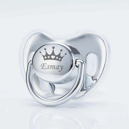 MIYOCAR personalized any name Metallic color pacifier dummy BPA free unique gift for new born baby shower