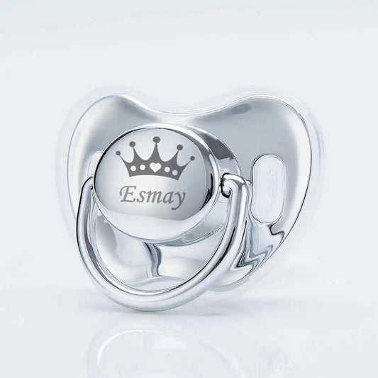 MIYOCAR personalized any name Metallic color pacifier dummy BPA free unique gift for new born baby shower