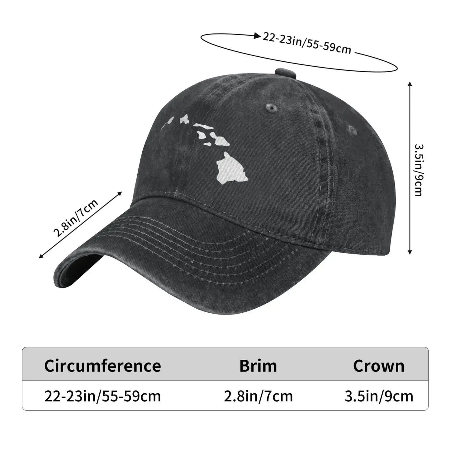 Hawaii Hawaiian Island Baseball Cap Dad Trucker Hat Adjustable Unconstructed for Men Women