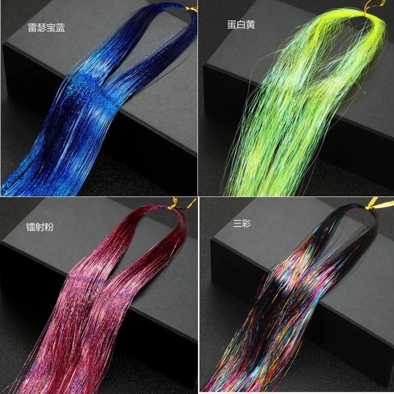 Hair Tinsel Kit With Tool 4200 strands Fairy Tinsel Hair Extensions 12 Color Sparkling Shiny Heat Resistant Highlights Glitter