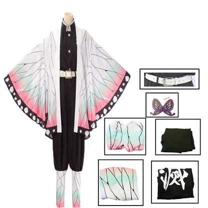 2026 Kochou Shinobu Cosplay Costumea Kochou Uniforms Wigs Hairs Halloween For Kids Adult Cos Party