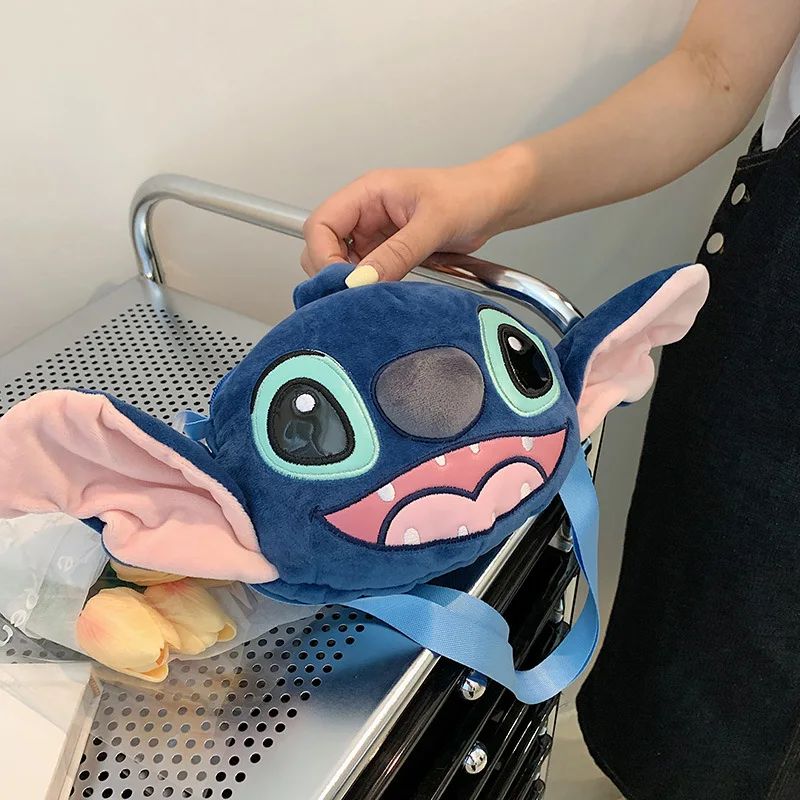 Disney Lilo & Stitch Plush Toys Kawaii Plush Messenger Bag Girl Handbag Anime Stuffed Toys Children Cartoon Plushie Soft Bag
