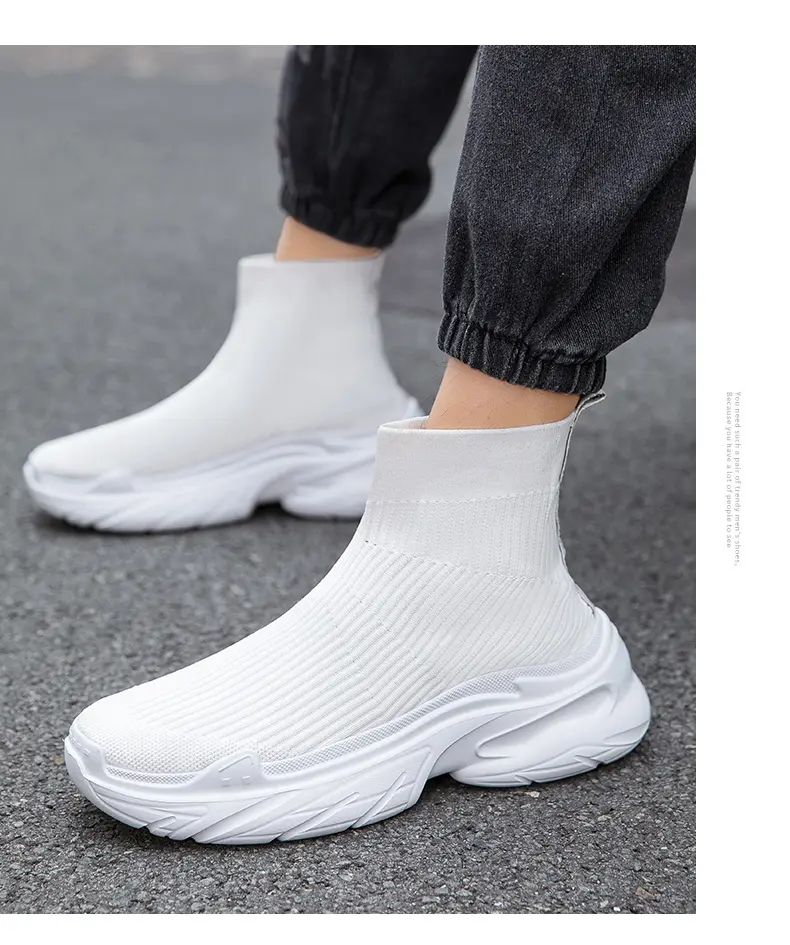 Sneakers for Men Fashion High Top Sock Shoes Autumn New Breathable Casual Shoes