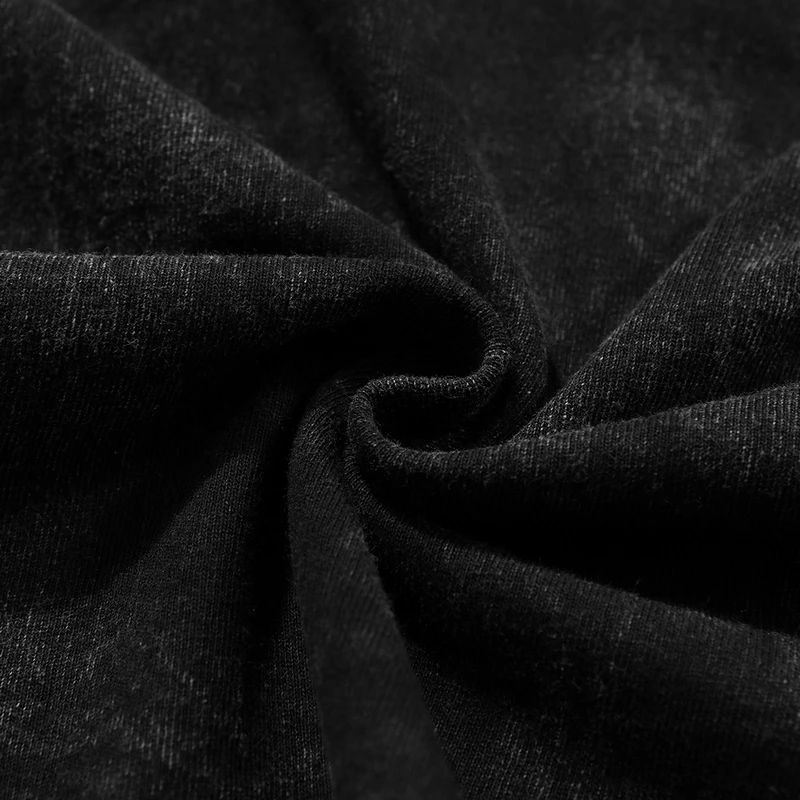 Spider Cat Graphic Printed T-Shirt High Street Streetwear T Shirt Vintage Washed Loose Oversize Tshirt Fashion Cotton Men Tees