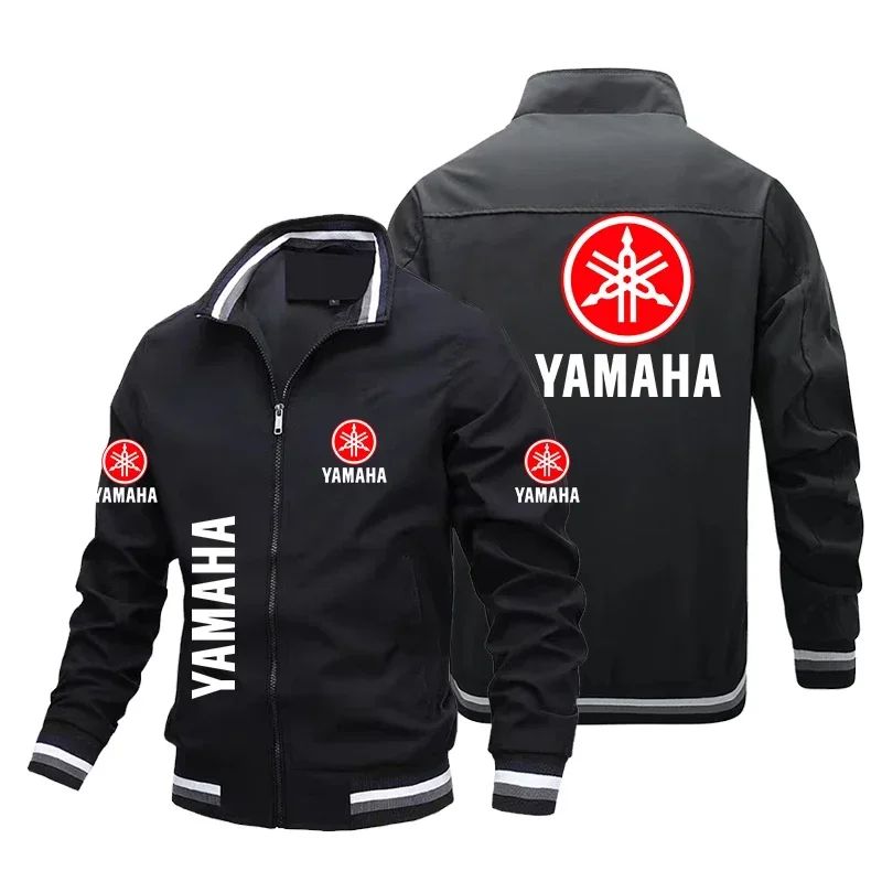 Men's Yamaha Logo Printed Custom Biker Bomber Jacket Motorcycle Fashion Clothing Coats for Men