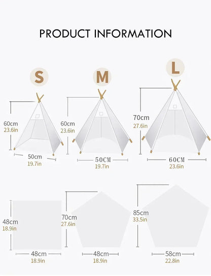 Tenda Tipi para Gatos e Cães, Portátil, Removível, Lavável, Casinha Interna para Filhotes com Almofada e Lousa, Cama para Gato