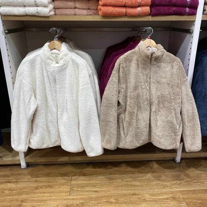 Autumn Winter Women's Long Velvet Fleece Zipper Sleeve Coat Warm Coral Fleece Jacket Full Length Outerwear Comfortable Coat