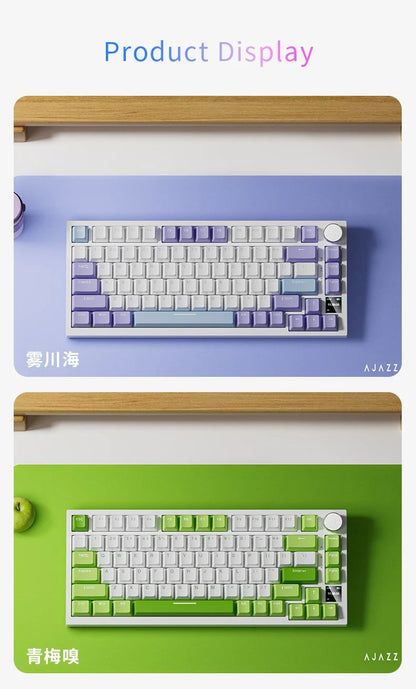 AJAZZ AK820 Teclado Mecânico para Jogos Sem Fio Hot Swap, Layout 75%, Switches Trocáveis, Conectividade de Três Modos