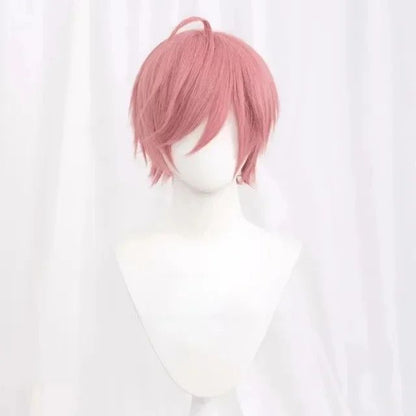 Synthetic Short Straight Cosplay Wig White Green Purple Brown Black Blue Gray Orange Red Fluffy Heat Resistant Hair Anime Wigs