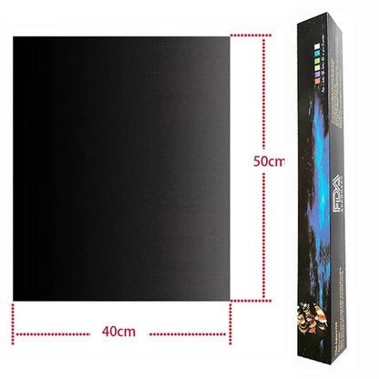 Outdoor Barbecue Mat Boxed Black BBQ Grill Mat Barbecue Baking Non Stick Pad Reusable Cooking Plate Party Mat Tools Accessorie