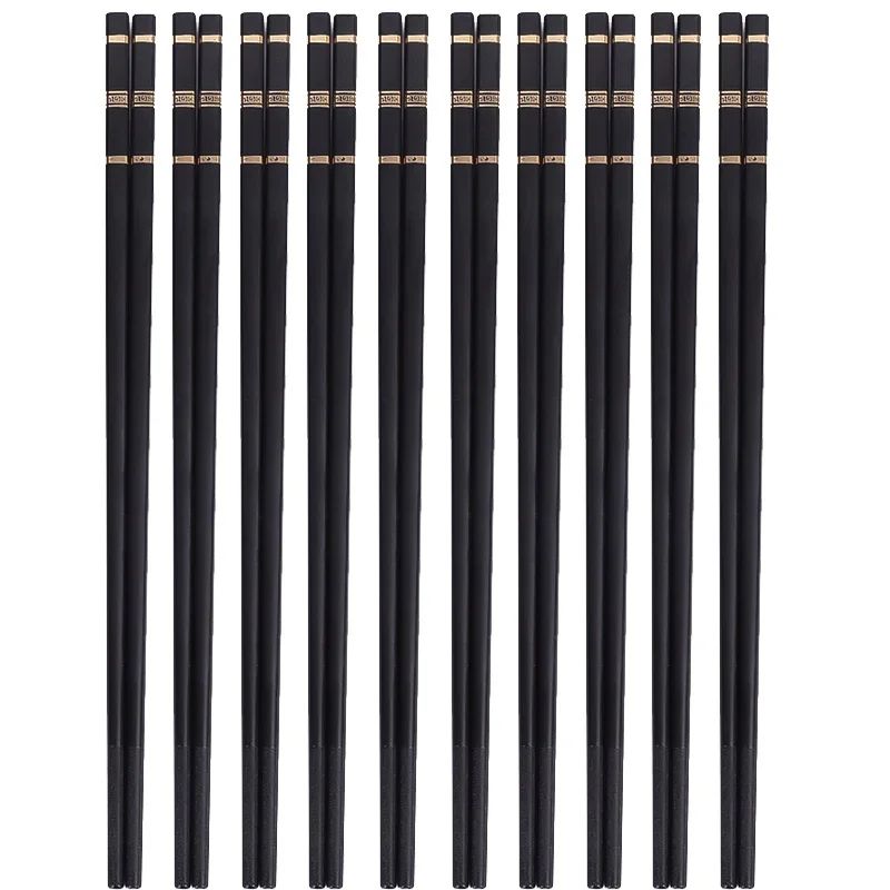Metal Alloy Chinese Chopstick Reusable Non-slip Sushi Food Chop Sticks Japanese Korean Chopsticks Kitchen Tableware Accessories