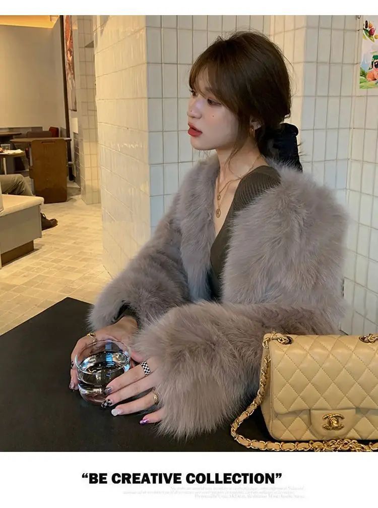 Faux Fur Coat Womens Clothing 2025 New Fashion Casual Imitation Fox Fur Coat Female  Short Loose Comfortable Winter Jacket