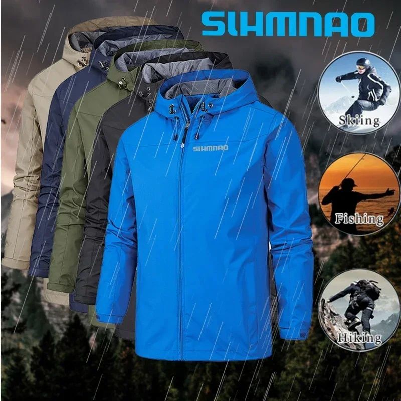 Capa de Chuva Impermeável de Pesca 2025 para Homens, Capa de Chuva para Ciclismo, Jaqueta Corta-Vento, Roupas de Montanhismo, Casaco de Primavera e Outono