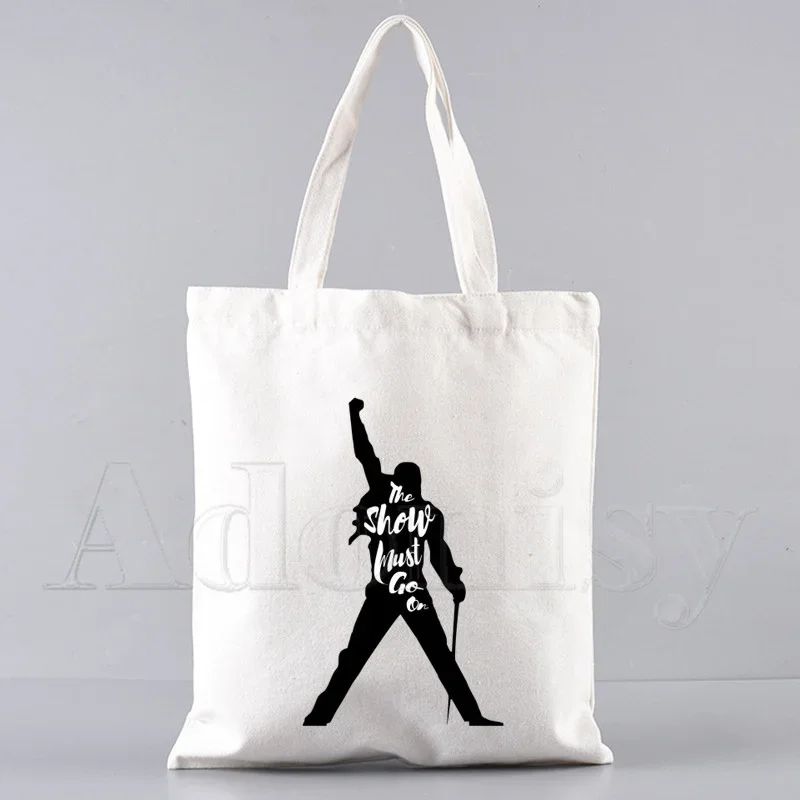 Freddie Mercury Tote Bag Unisex Canvas Bags Shopping Bags Printed Casual Shoulder Bag Foldable