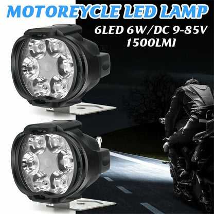 1/4 unidades Farol de motocicleta Luz de trabalho Spot Light 6 LED Auxiliar Farol de motocicleta Lâmpada de neblina de moto Scooter Lâmpadas modificadas